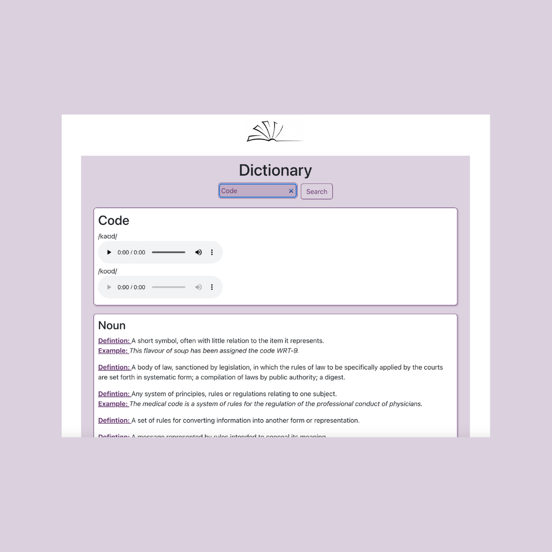 Interface Dictionary App